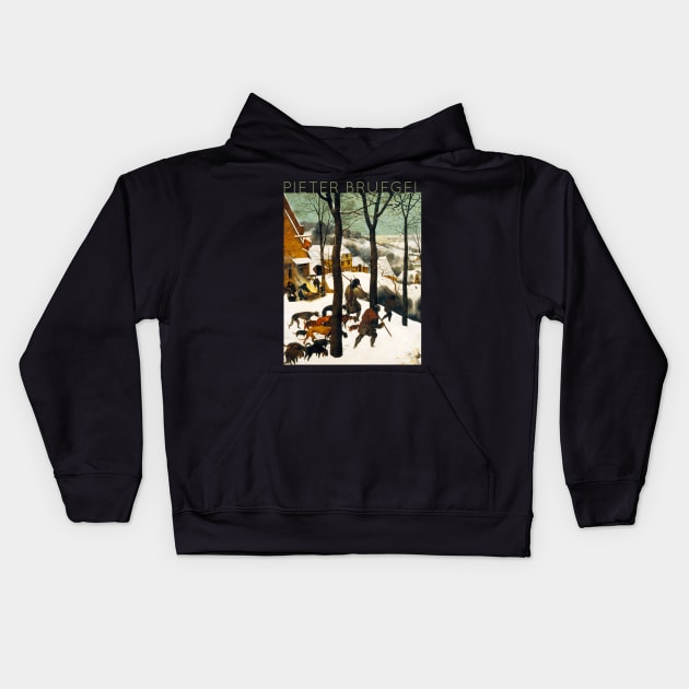 Pieter Bruegel The Elder - The Hunters in the Snow Kids Hoodie by TwistedCity